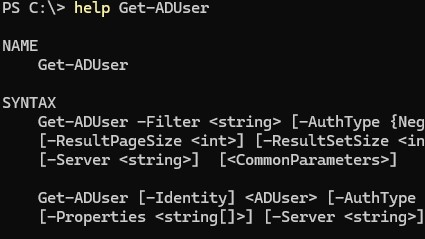 Get-ADUser помощь по командлету