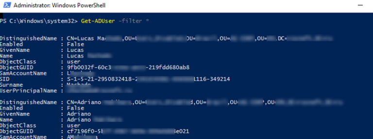Get ad users. Get-aduser. powershell. ad powershell. userprincipalname.