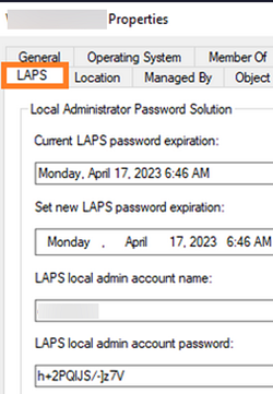 Просмотр пароля администратора в LAPS