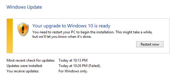 You upgrade to Window 10 is ready