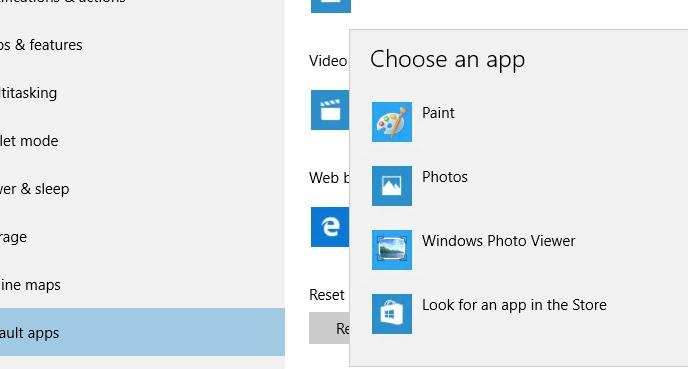 file associations Windows Photo Viewer