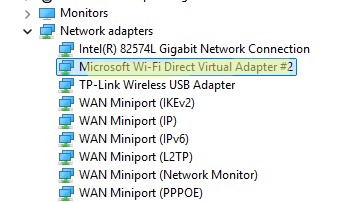 виртуальный сетевой адаптер Microsoft Wi-Fi Direct Virtual Adapter