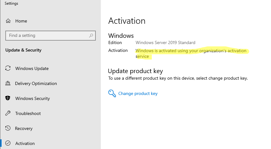 Windows на компьютере активирована с помощью KMS - статус активации