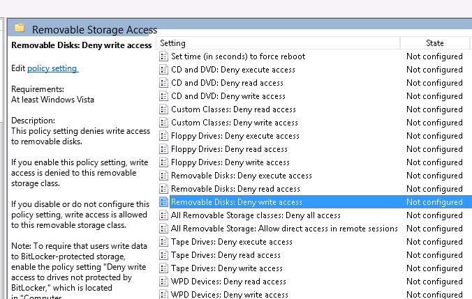 Removable Disk: Deny write access