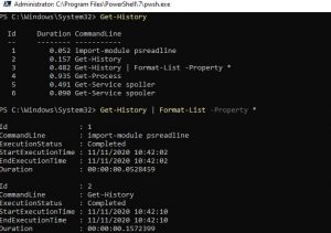 Windows powershell история команд