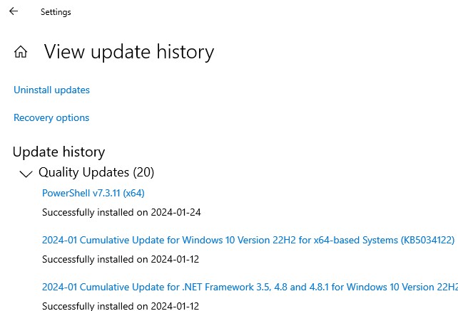 ms-settings:windowsupdate-history