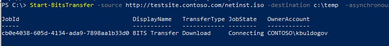 Start-BitsTransfer асинхронная загрузка файла с докачкой