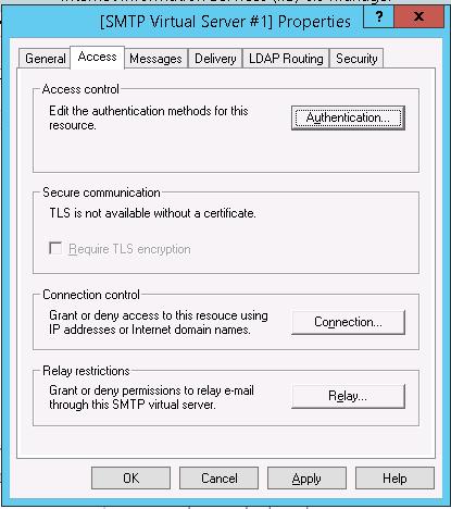 Настройки SMTP доступа