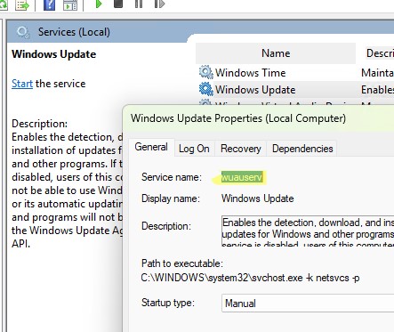 Узнать системное имя службы в Windows