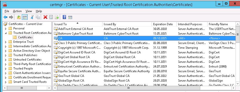 Корневой сертификат CA VMWare