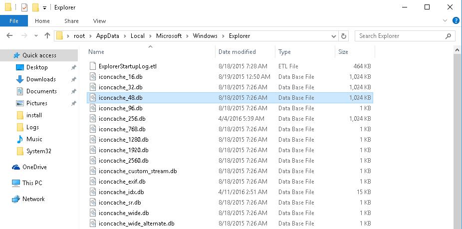iconcache -файлы с кэшем иконок Windows 10