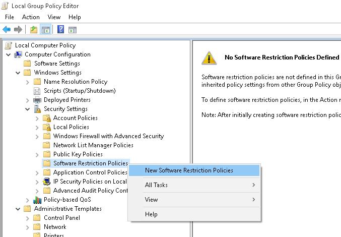 Software Restriction Policies