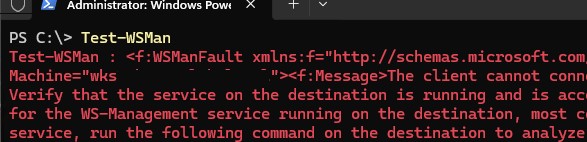 Test-WSMan проверить включен ли powershell remoting