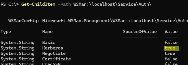 WinRM для powershell remoting типы аутентфикации