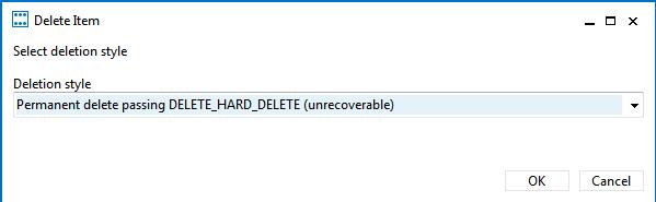 Permanent delete passing DELETE_HARD_DELETE (unrecoverable)