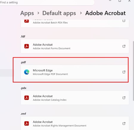 Задать файловую ассоциацию через приложение settings