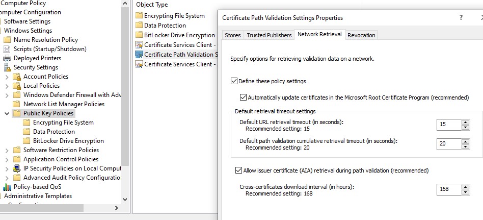 Групповая политики автообновления корневых сертфикатов microsoft