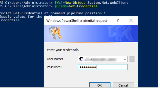powershell введите пароль для аутентфикации на прокси сервере