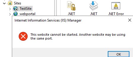 iis нельзя запустить несколько сайтов на одном порту