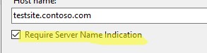 Включить Server Name Indication (SNI) в IIS