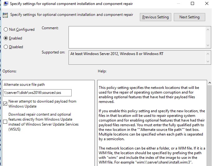 gpo: -Specify intranet Microsoft update service location 