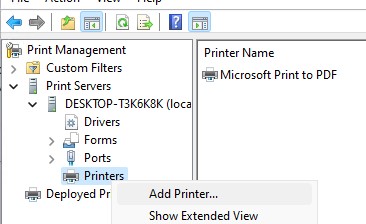 Создать новый принтер в Windows