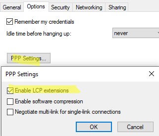 l2tp включить lcp extension