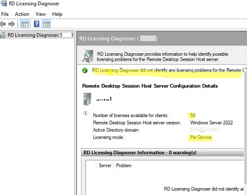 RD licensing diagnoser: проверить подключение к серверу лицензирования