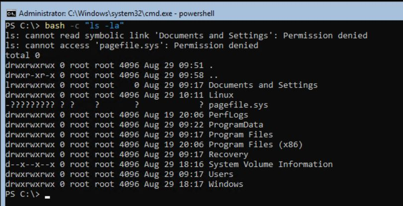 Запуск команд Linux из Windows