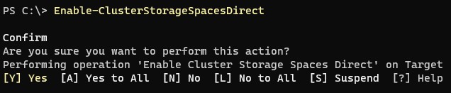 Enable-ClusterStorageSpacesDirect включить S2D кластер