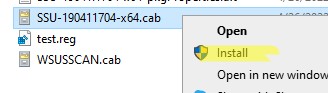 добавить в проводник windows опцию установки cab файлов обновлений