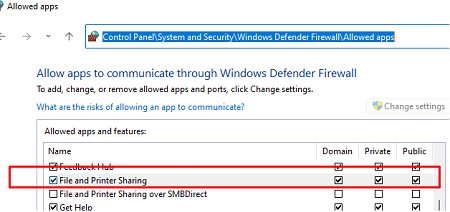 правило windows defender для доступа к общим сетевым папкам в windows firewall