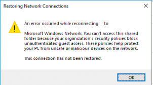 Windows 10 не подключается к сетевой папке windows server 2003