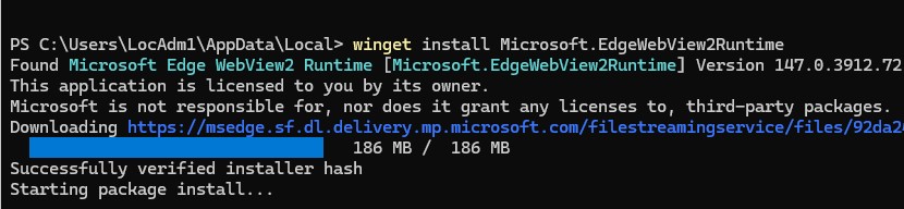 Обновить компонент Microsoft.EdgeWebView2Runtime