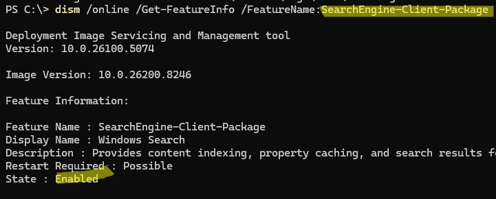 Переустановка компонента SearchEngine-Client-Package