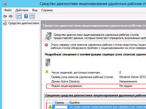 Не задан режим лицензирования для сервера узла сеансов удаленных рабочих столов