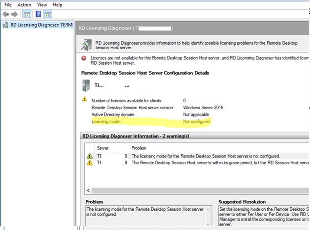 Windows Server RDS: режим лицензирования не задан
