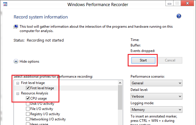 Windows Perfomance Recorder - анализ нагрузки на CPU