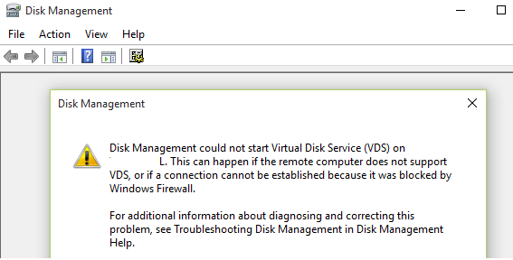 Программе администрирования дисков не удается запустить службу виртуальных дисков 