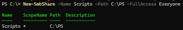 New-SmbShare powershell