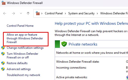 windows firewall панель настройки