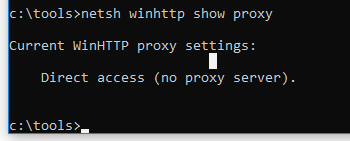 netsh winhttp show proxy
