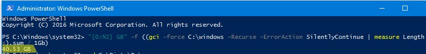 usnat razmer papki windows powershell