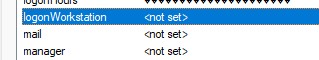 Параметр LogonWorkstation не используется в AD