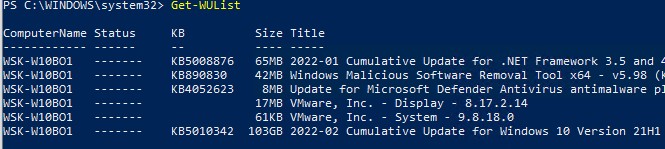 get-wulist получить список обновлений доступных для установки в windows