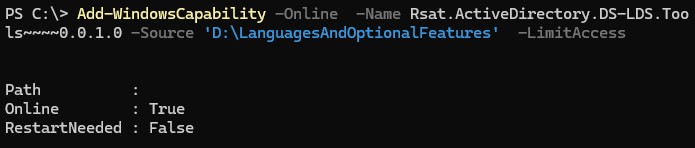 powershell: офлайн установка RSAT с помощью опции LimitAccess