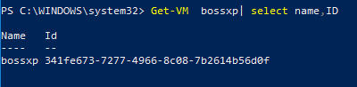 Get-VM | select ID получить идентфикатор виртуальной машины hyper-v