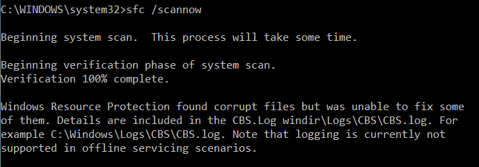 sfc /scannow Программа защиты ресурсов Windows обнаружила повреждённые файлы, но не может восстановить некоторые из них