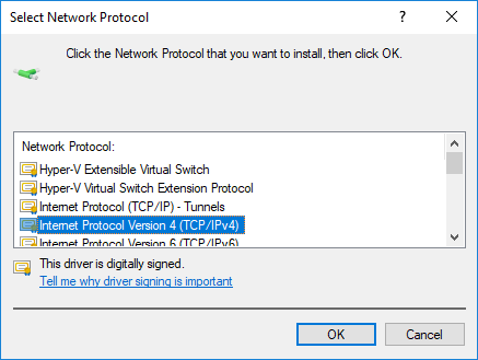 Установить протокол Internet Protocol version 4 (TCP/IPv4) 