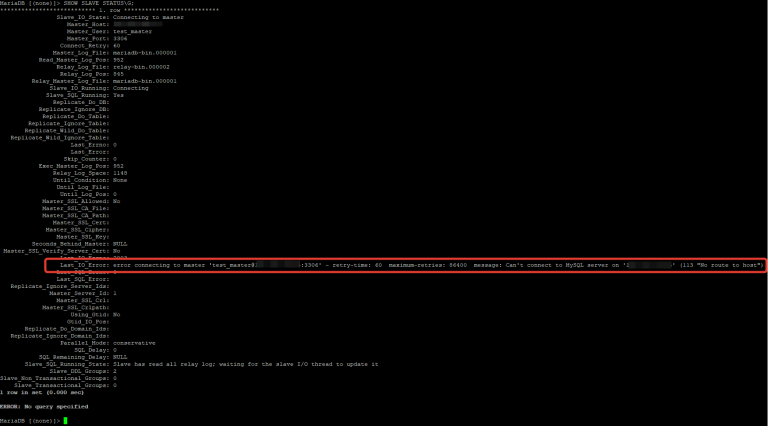Server io error